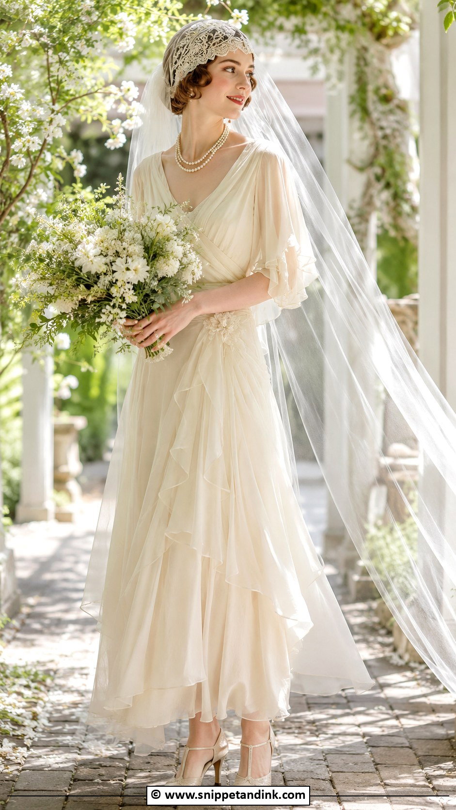 1930s Chiffon Wedding Dress - Snippet and Ink - 25 1930s Wedding Dress Ideas