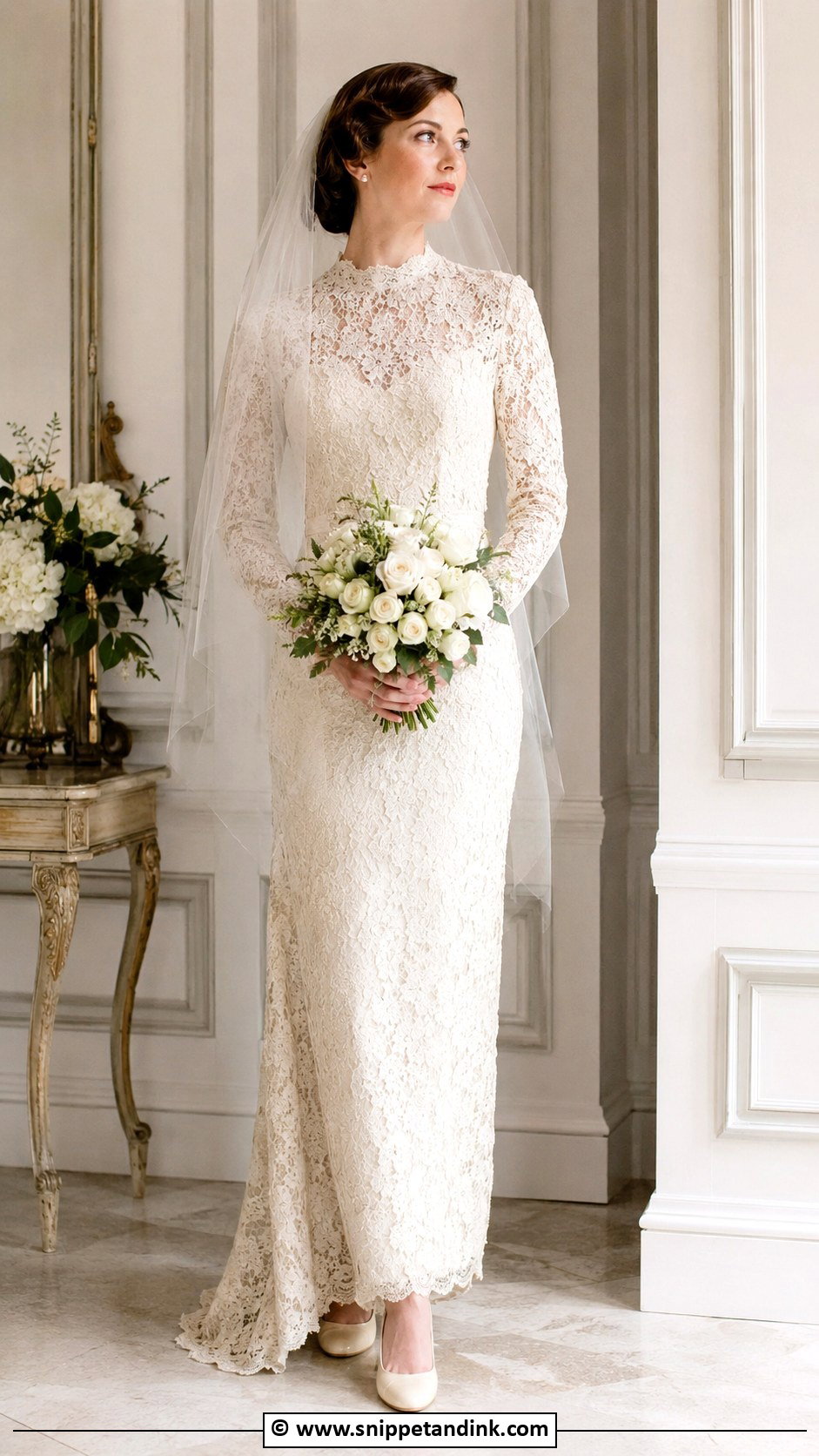 1930s Long Sleeve Lace Wedding Dress - Snippet and Ink - 25 1930s Wedding Dress Ideas