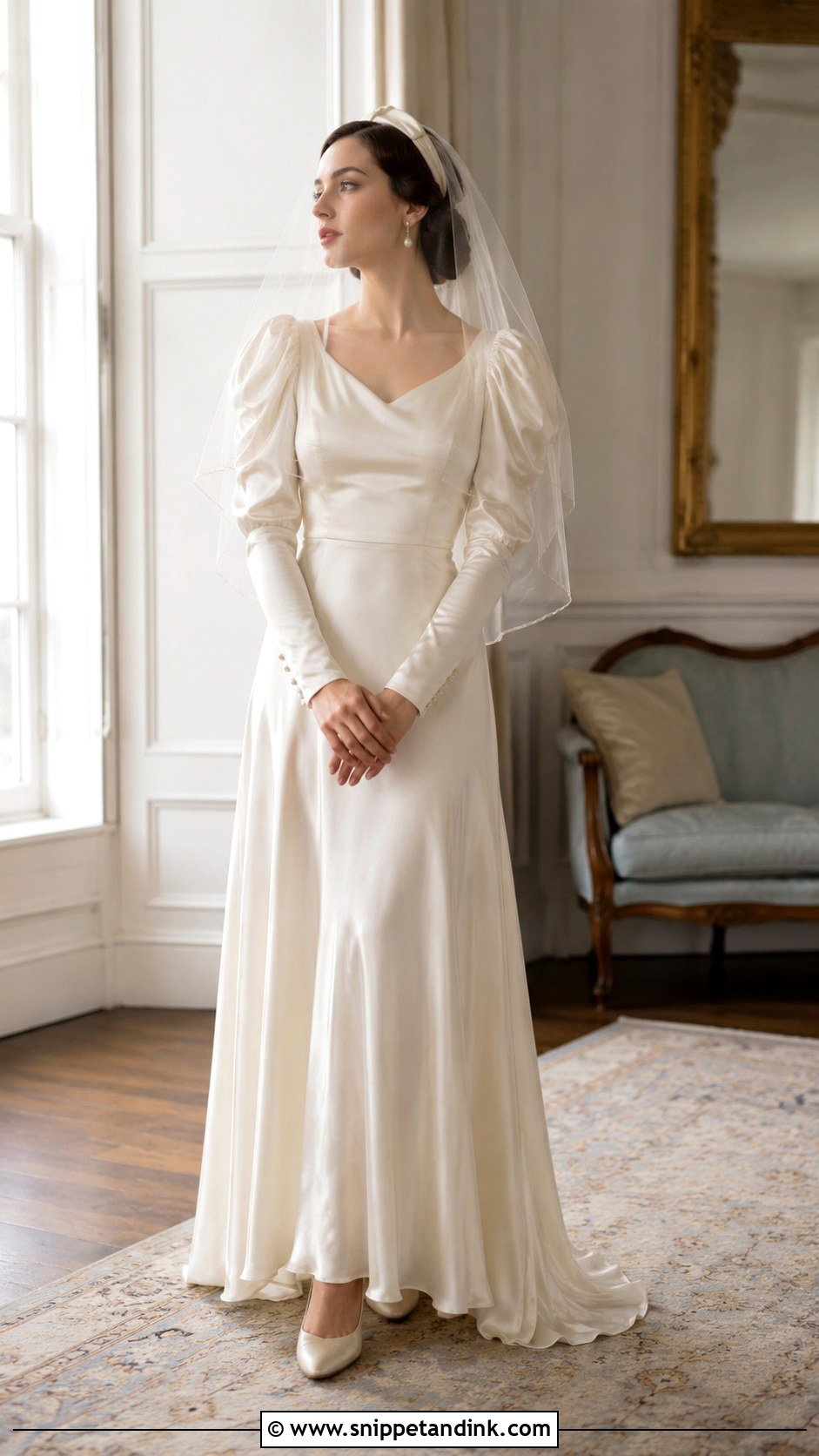 1930s Puff Sleeve Wedding Dress - Snippet and Ink - 20 1930 Wedding Dress Ideas