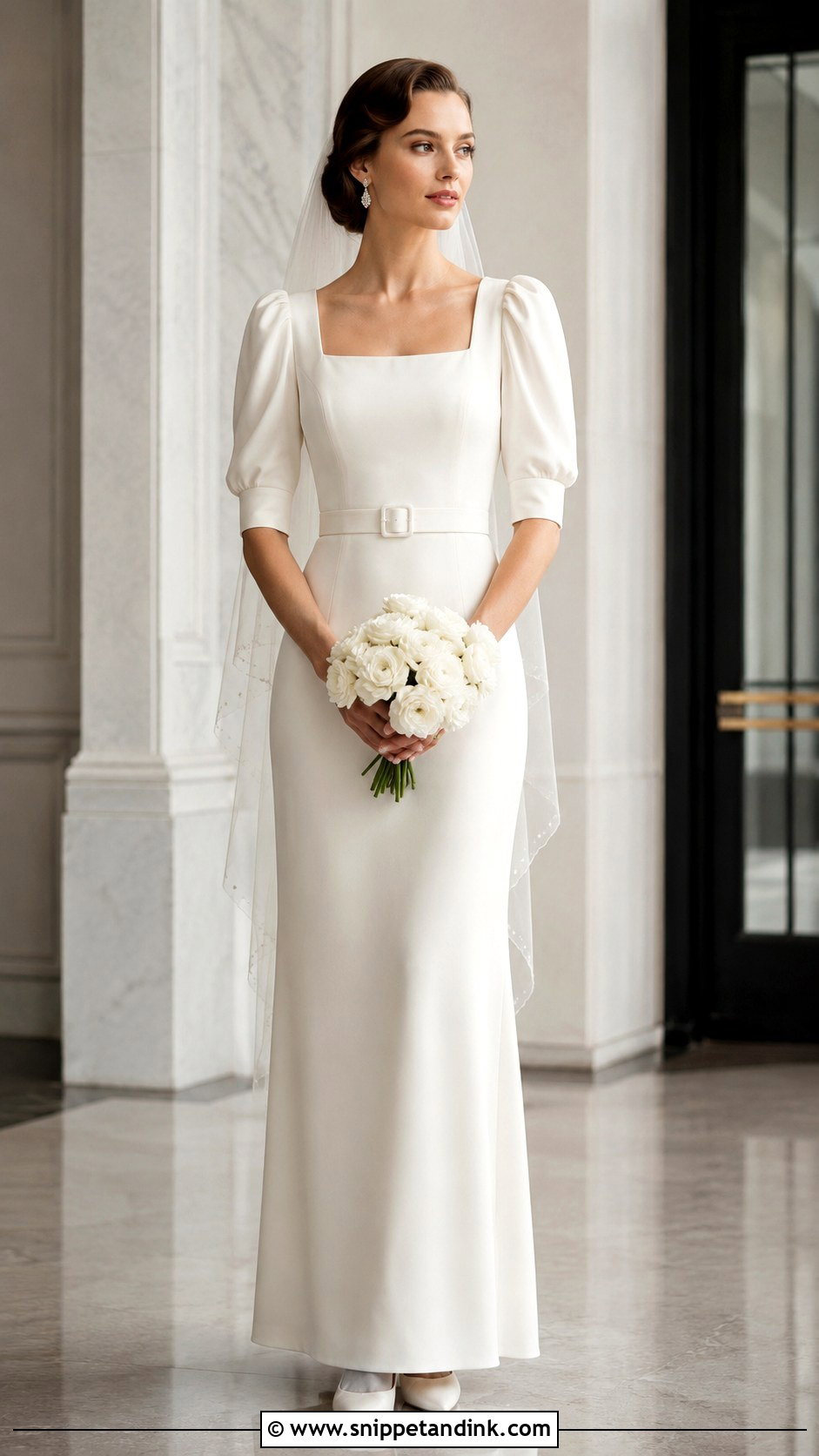 1930s Puff Sleeve Wedding Dress - Snippet and Ink - 20 30s Wedding Dress Ideas