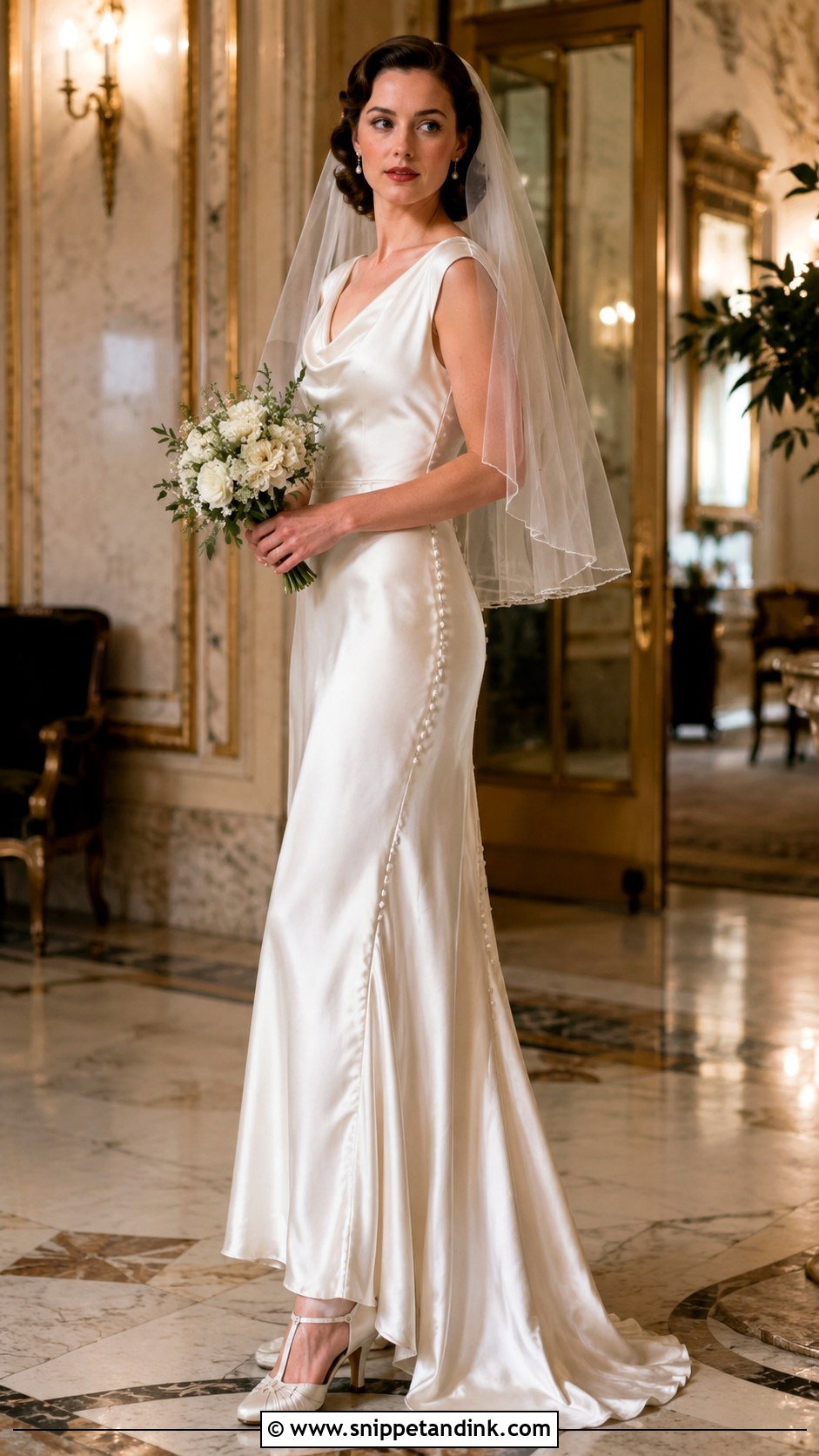 1930s Satin Bias Cut Wedding Dress - Snippet and Ink - 20 1930 Wedding Dress Ideas