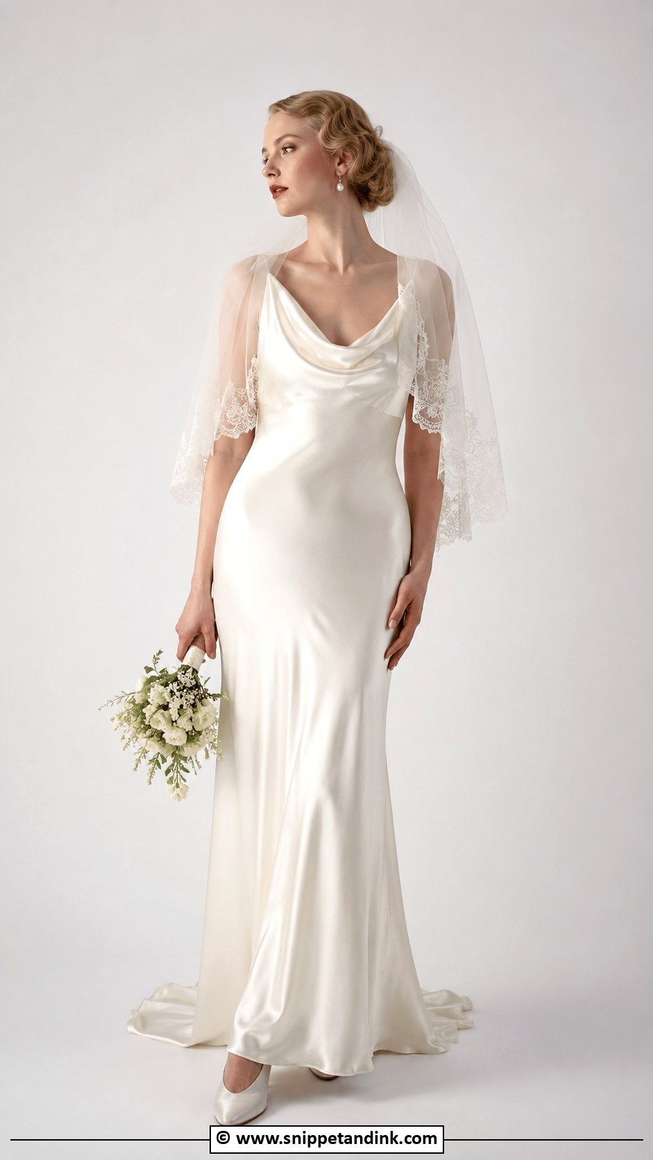 1930s Satin Bias Cut Wedding Dress - Snippet and Ink - 25 1930s Wedding Dress Ideas