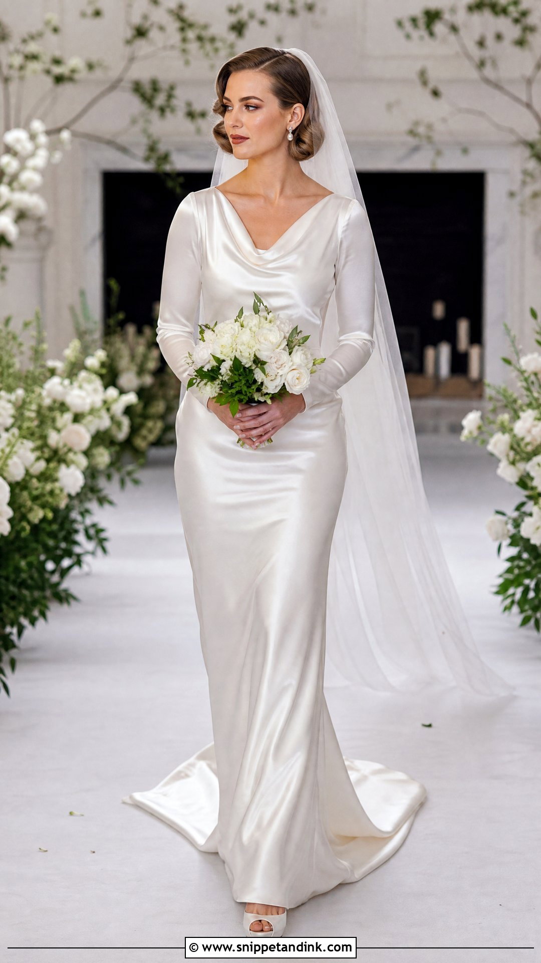1930s Satin Long Sleeve Wedding Dress - Snippet and Ink - 25 Vintage Long Sleeve Wedding Dress Ideas