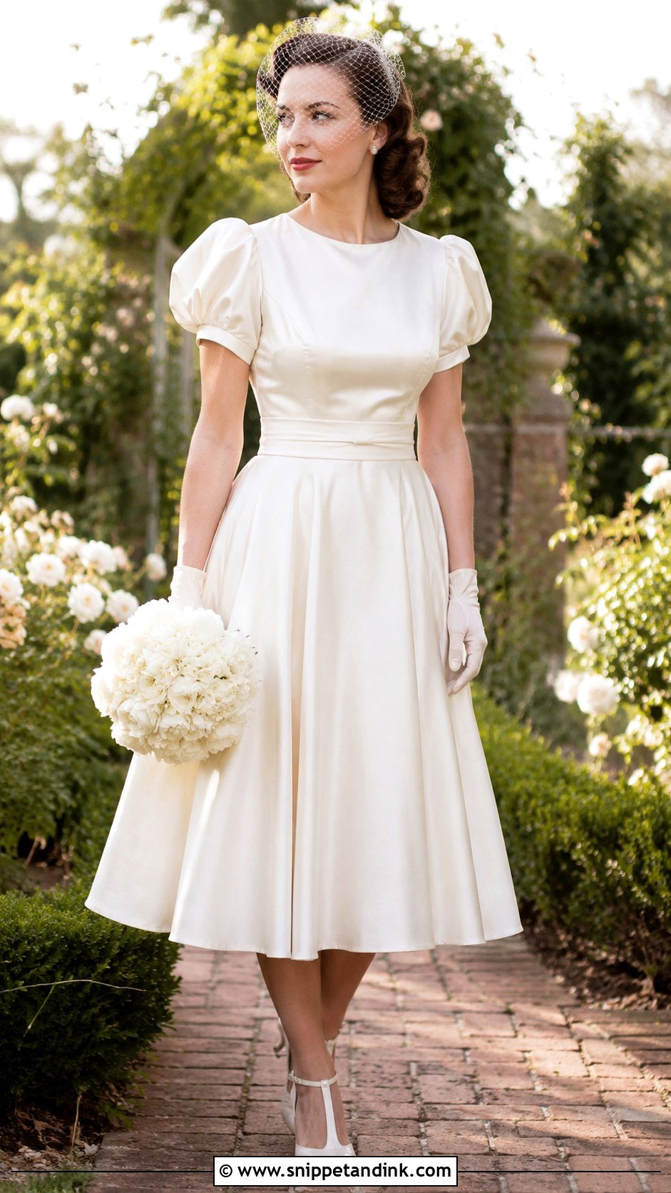 1930s Tea Length Wedding Dress - Snippet and Ink - 20 30s Wedding Dress Ideas