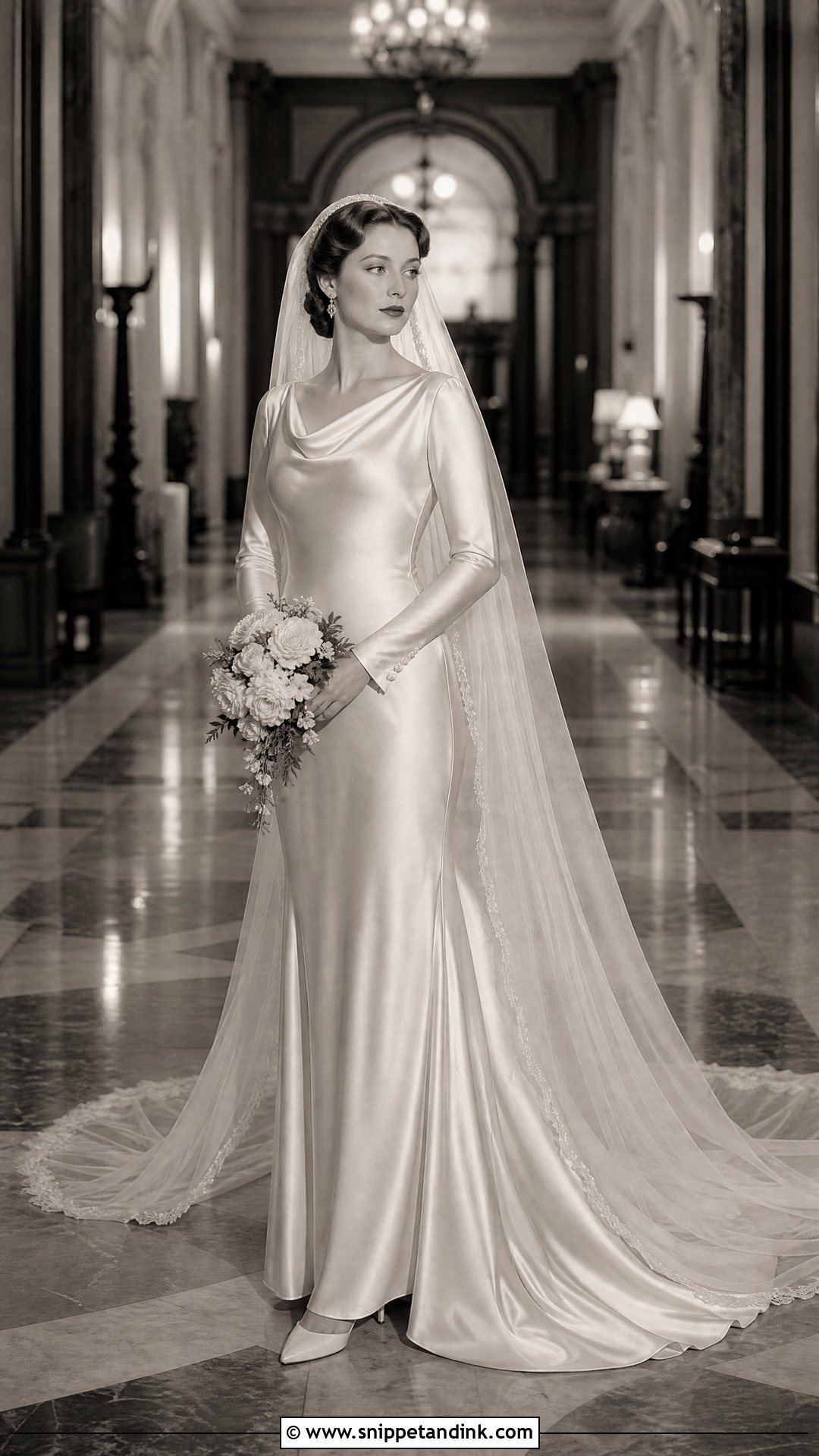 1930s Vintage Wedding Dress With Fitted Satin Sleeves - Snippet and Ink - 20 Vintage Wedding Dress Sleeves