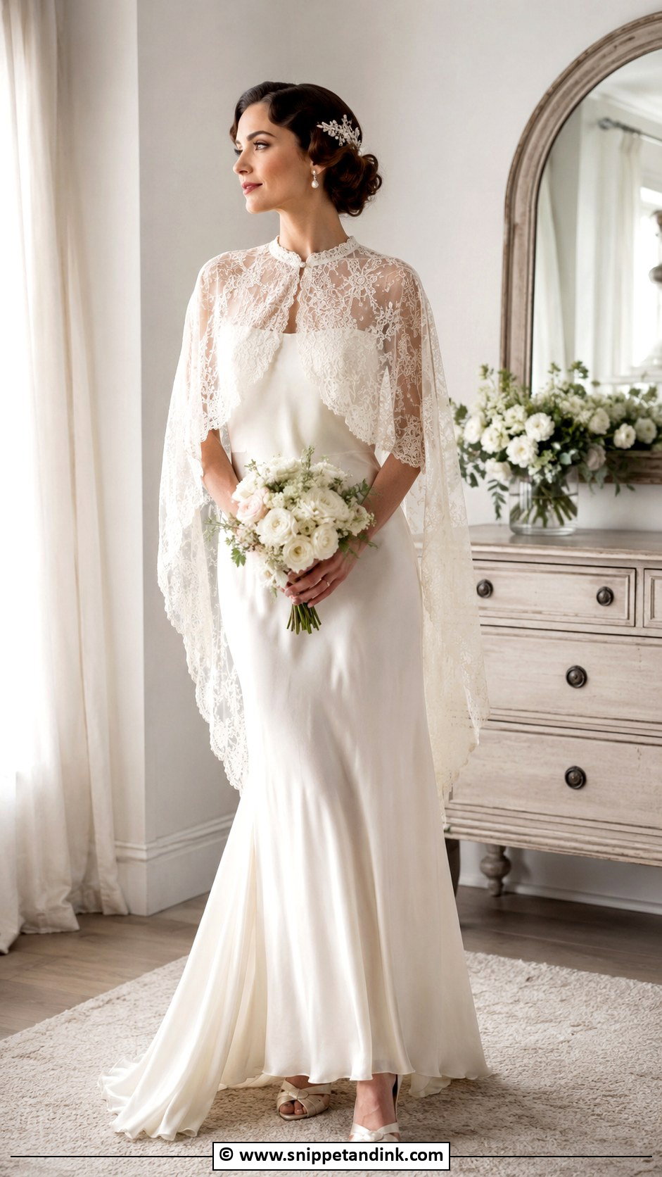 1930s Wedding Dress With Capelet - Snippet and Ink - 25 1930s Wedding Dress Ideas