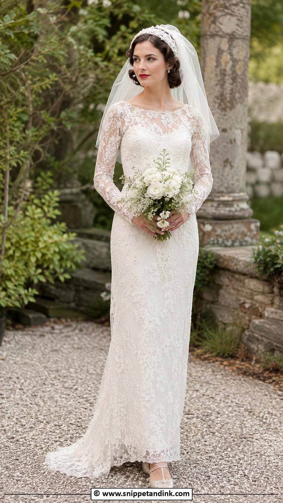 1930s Wedding Dress With Floral Lace - Snippet and Ink - 25 1930s Wedding Dress Ideas
