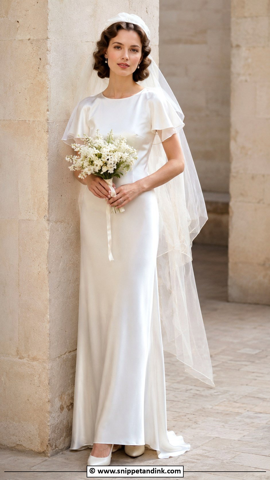 1930s Wedding Dress With Juliet Cap Veil - Snippet and Ink - 25 1930s Wedding Dress Ideas