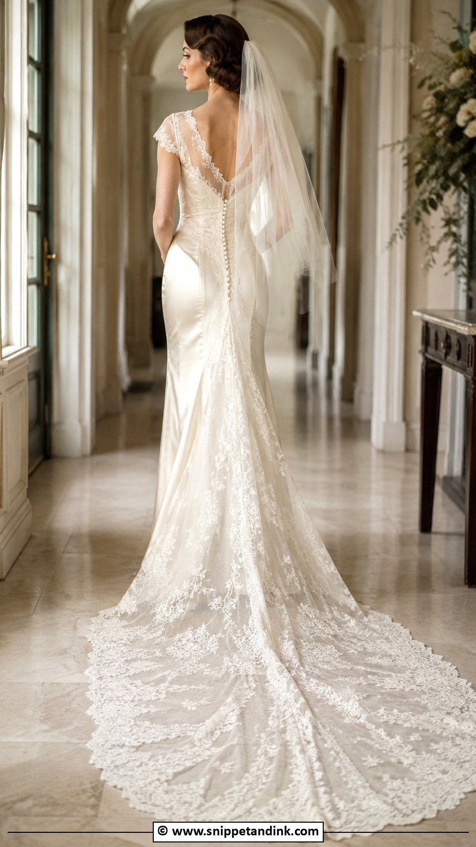 1930s Wedding Dress With Lace Train - Snippet and Ink - 25 1930s Wedding Dress Ideas