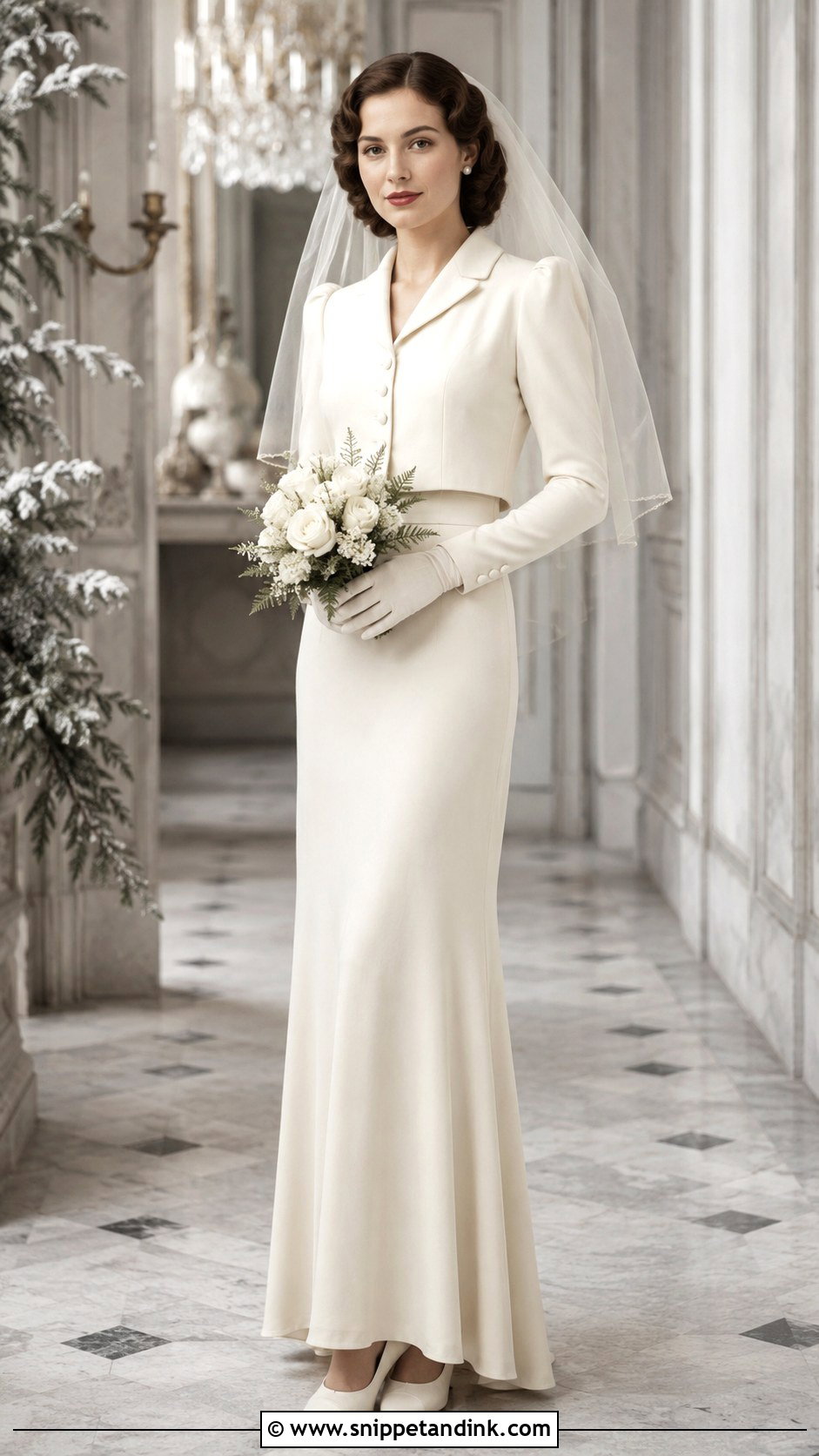 1930s Wedding Dress With Matching Jacket - Snippet and Ink - 20 1930 Wedding Dress Ideas