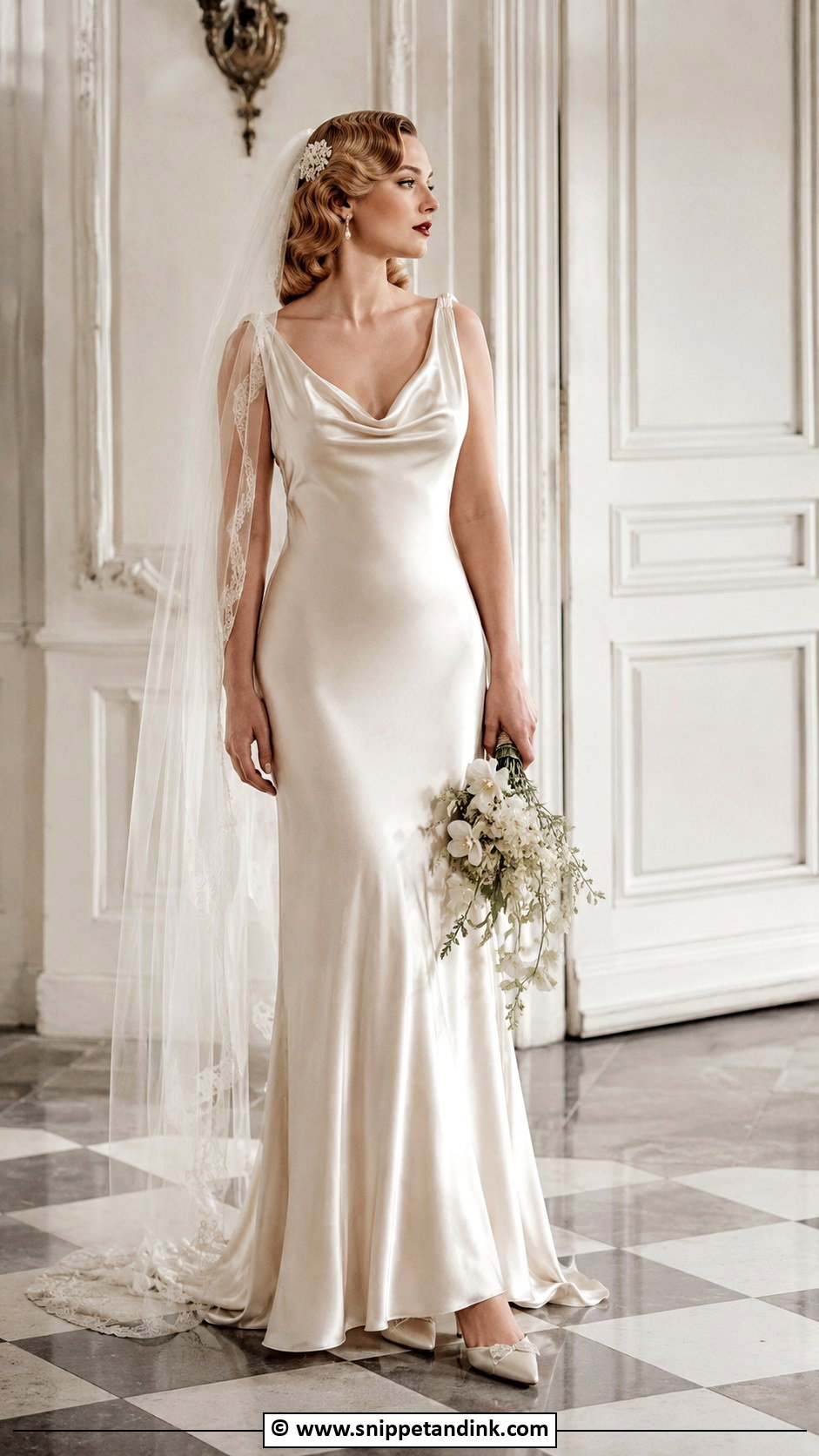 1930s Wedding Dress With Old Hollywood Waves - Snippet and Ink - 25 1930s Wedding Dress Ideas