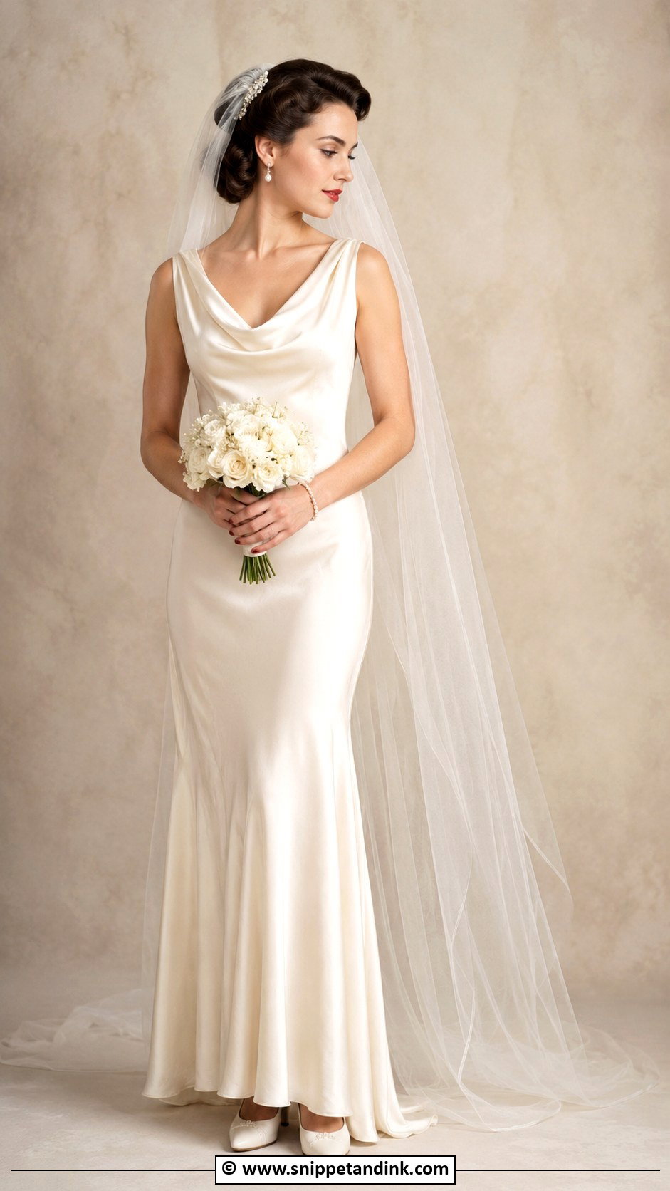 1930s Wedding Dress With Pearl Accessories - Snippet and Ink - 25 1930s Wedding Dress Ideas