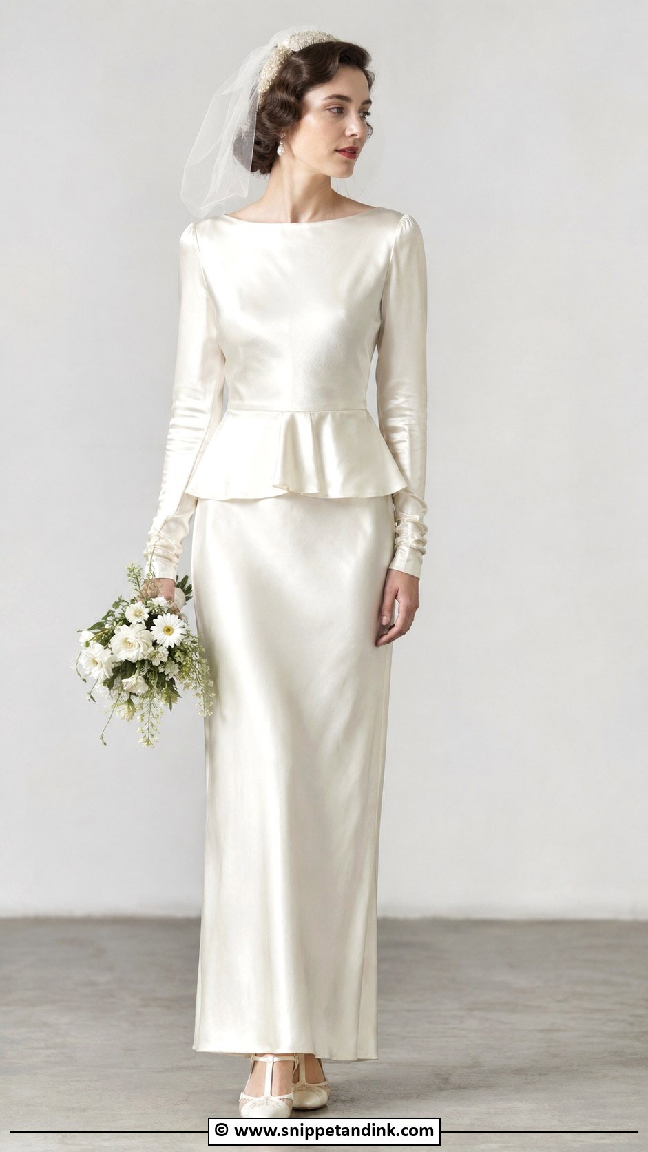 1930s Wedding Dress With Peplum Waist - Snippet and Ink - 25 1930s Wedding Dress Ideas