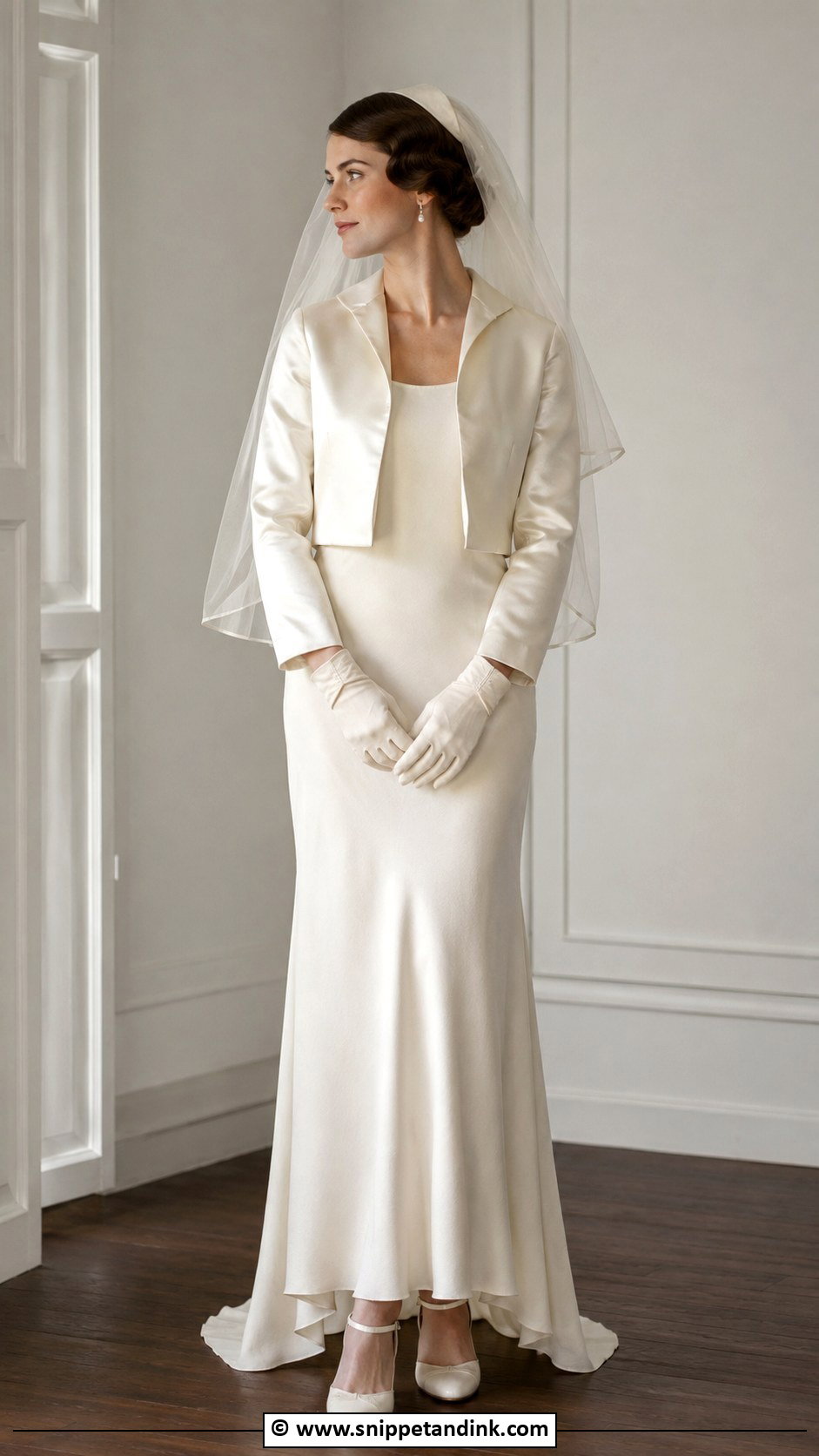 1930s Wedding Dress With Satin Jacket - Snippet and Ink - 25 1930s Wedding Dress Ideas