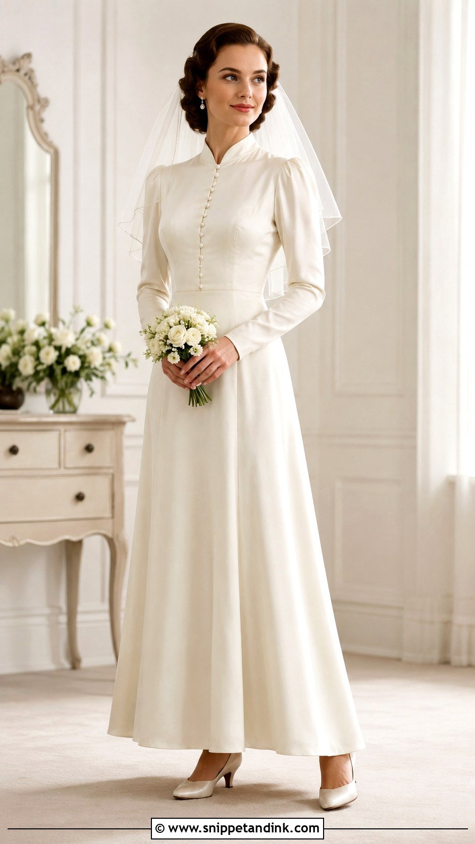 1940s Button Front Wedding Dress - Snippet and Ink - 25 1940 Wedding Dress Ideas