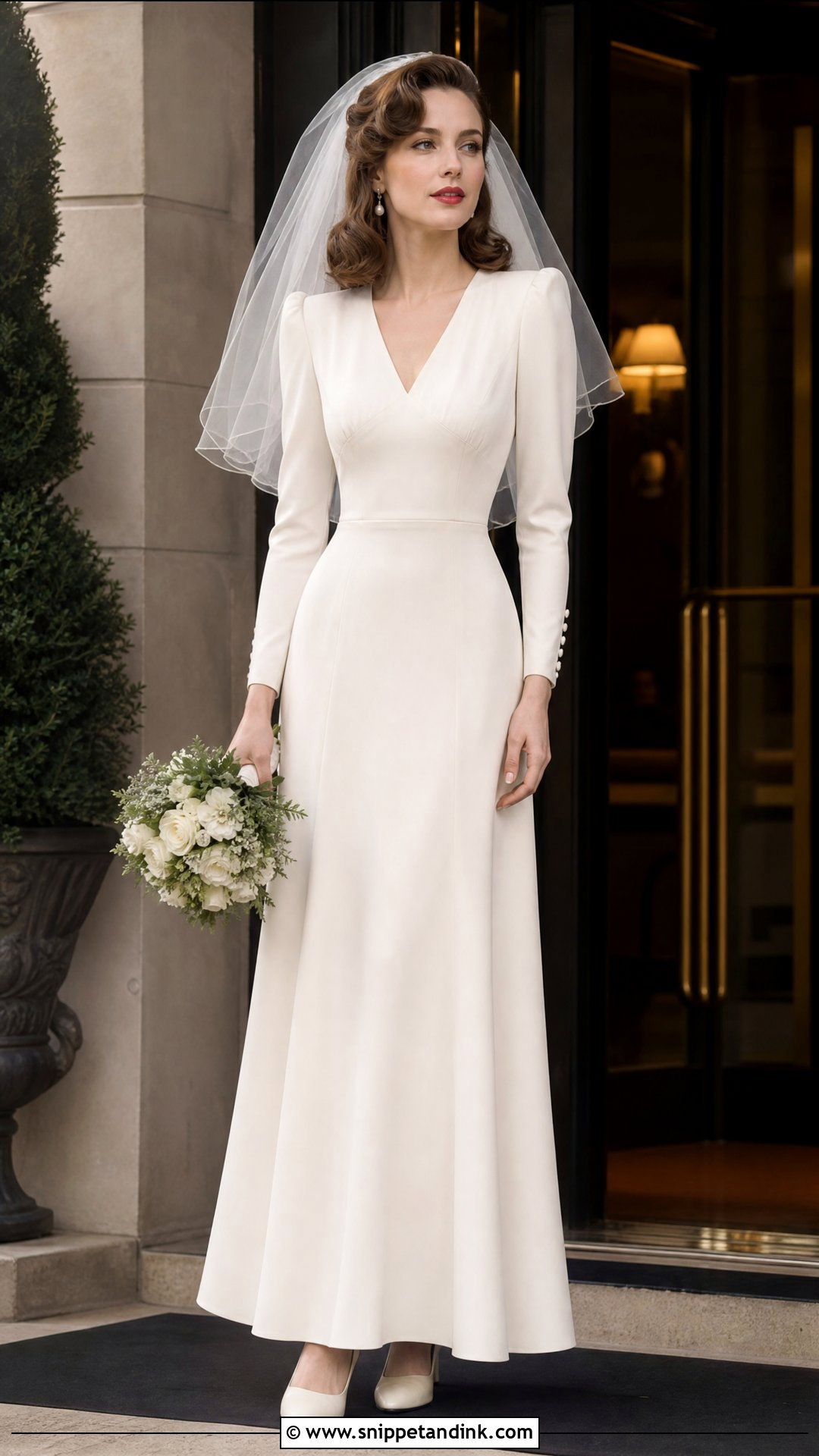 1940s Crepe Wedding Dress - Snippet and Ink - 20 Vintage Glam Wedding Dress Ideas