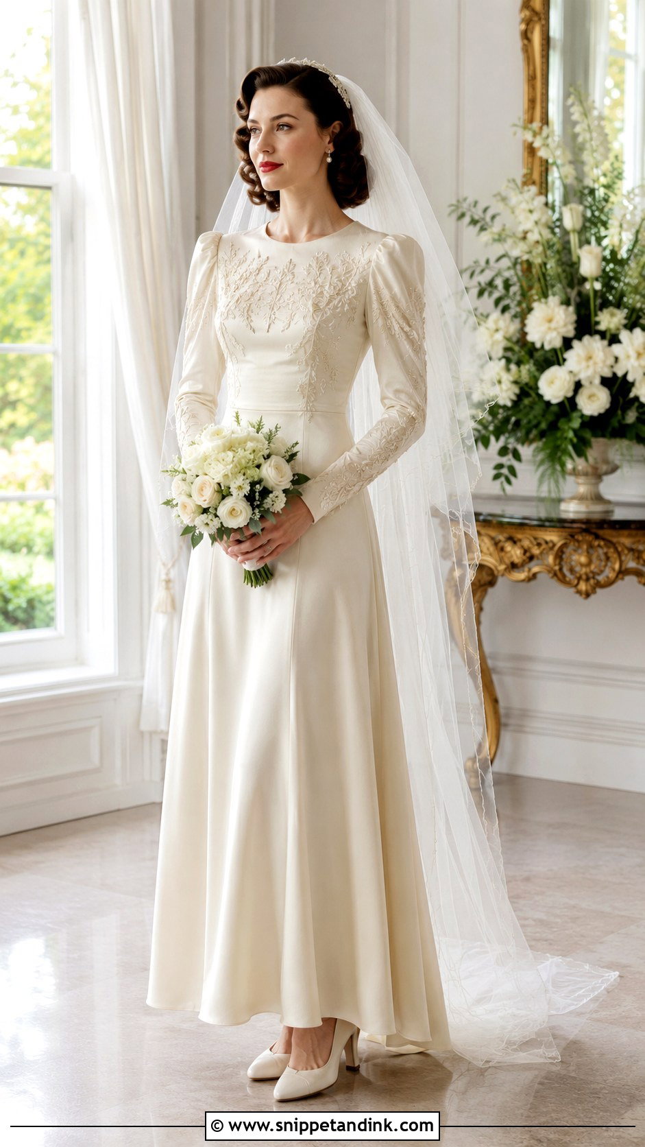 1940s Embroidered Wedding Dress - Snippet and Ink - 25 1940 Wedding Dress Ideas