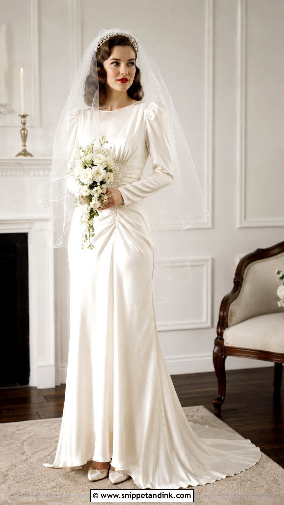 1940s Floor Length Wedding Dress - Snippet and Ink - 25 Vintage Wedding Dress 1950s 1940s Ideas