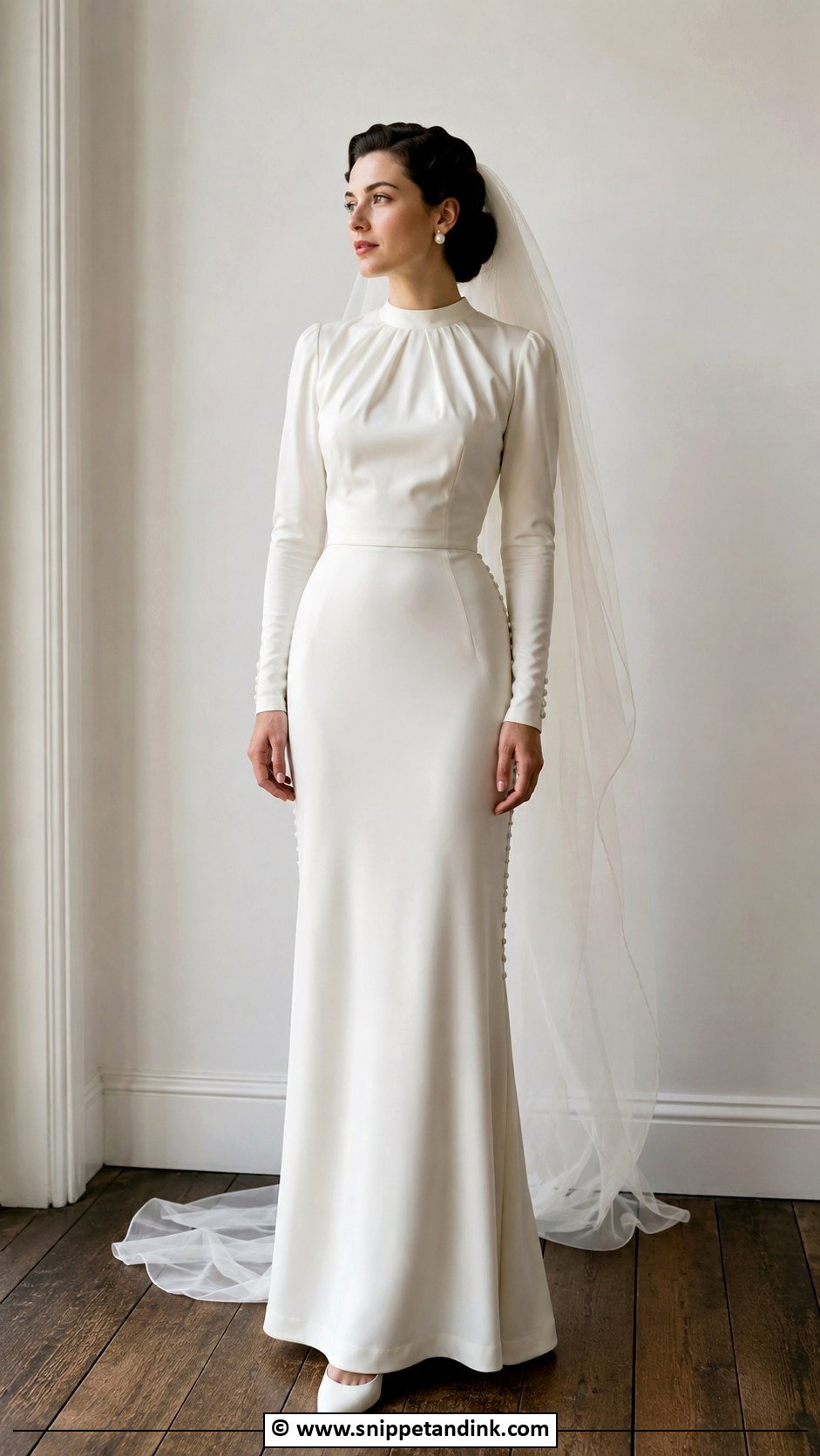 1940s Ivory Crepe Wedding Dress - Snippet and Ink - 25 1940s Wedding Dress Ideas