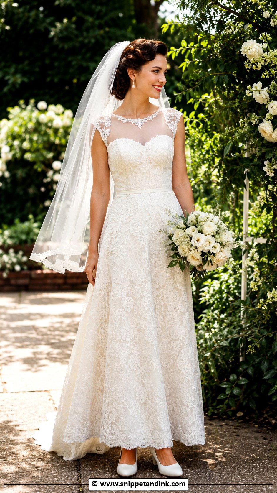 1940s Lace Wedding Dress With Sweetheart Neckline - Snippet and Ink - 25 1940s Wedding Dress Ideas