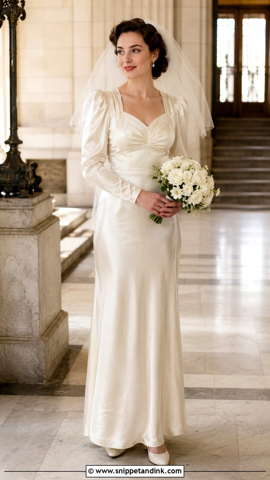 1940s Long Sleeve Antique Wedding Dress - Snippet and Ink - 20 Antique Wedding Dresses