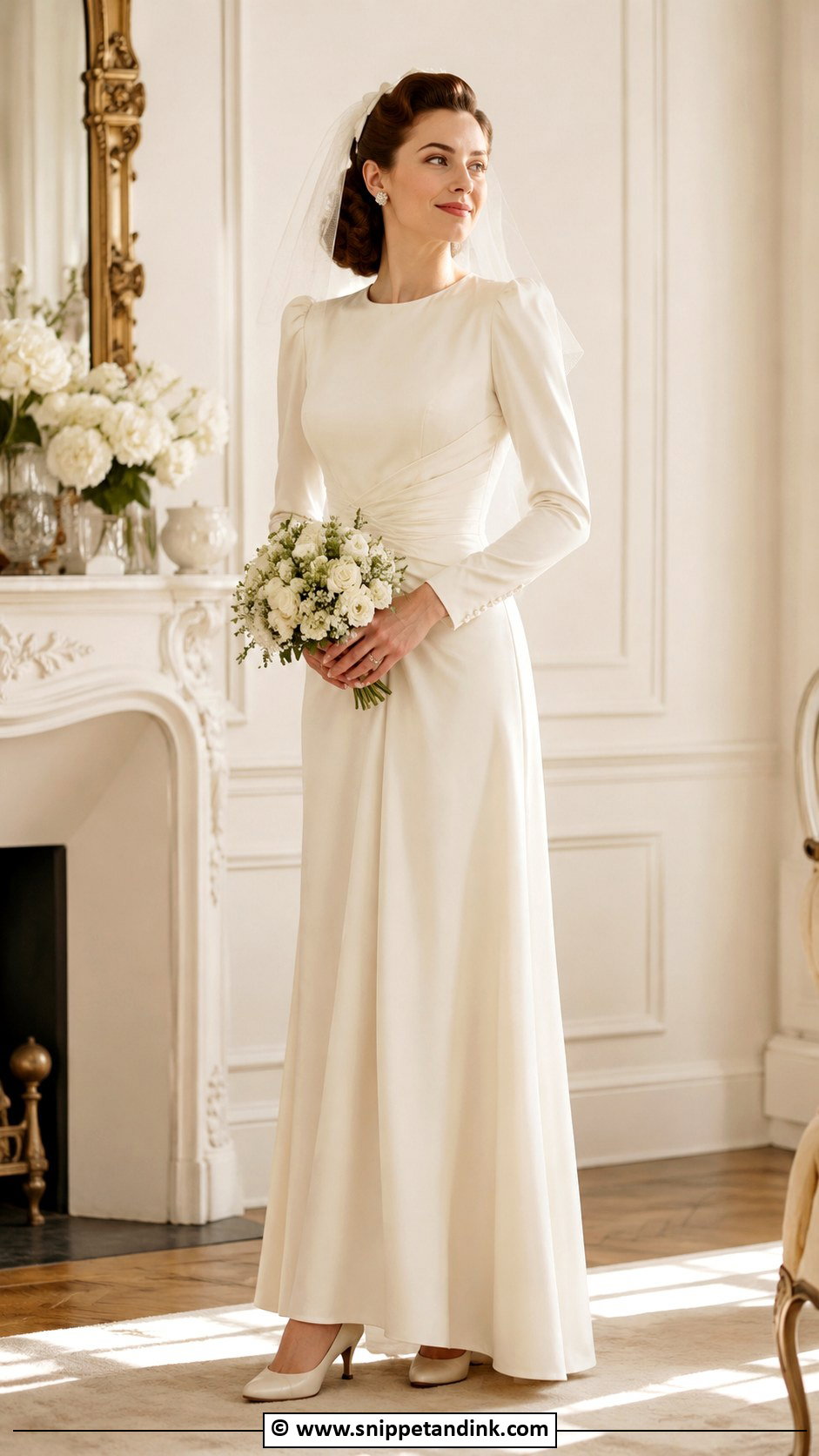1940s Long Sleeve Wedding Dress - Snippet and Ink - 30 Vintage Wedding Dress Ideas