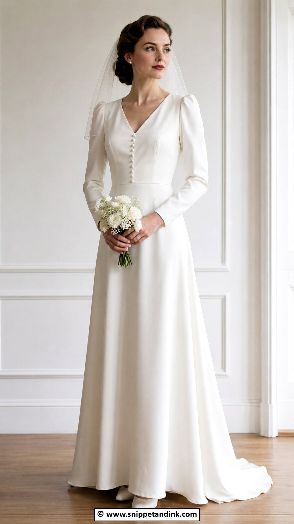 1940s Long Sleeve Wedding Gown - Snippet and Ink - 25 Vintage Wedding Gowns