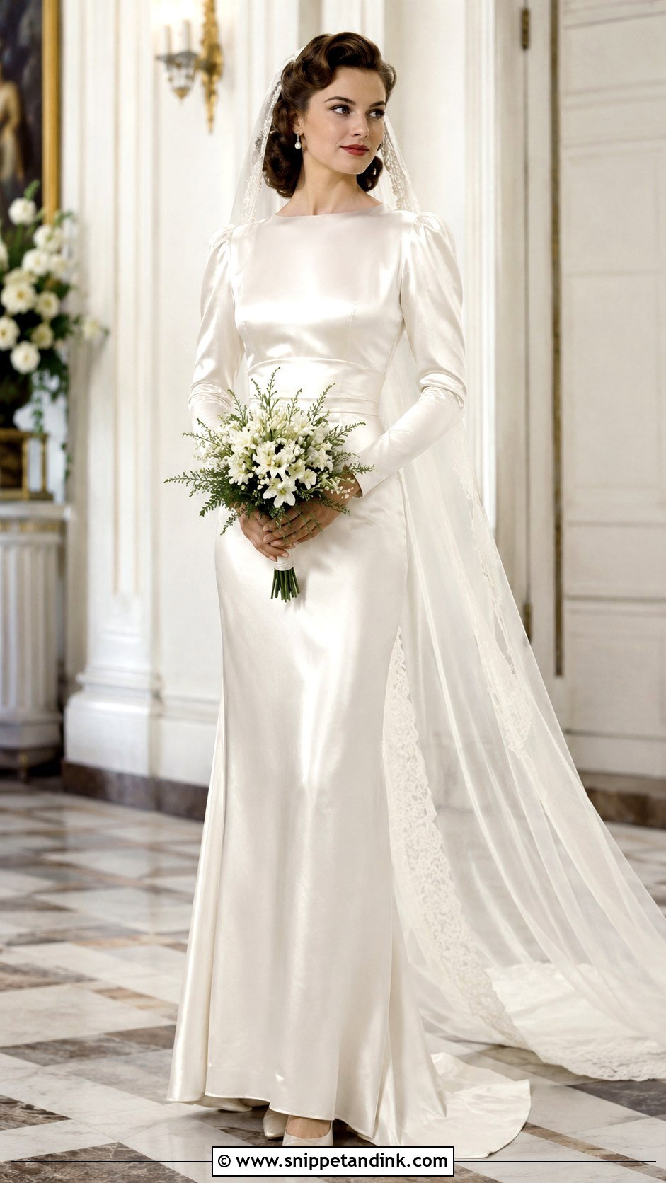 1940s Long Veil Wedding Dress - Snippet and Ink - 25 1940 Wedding Dress Ideas