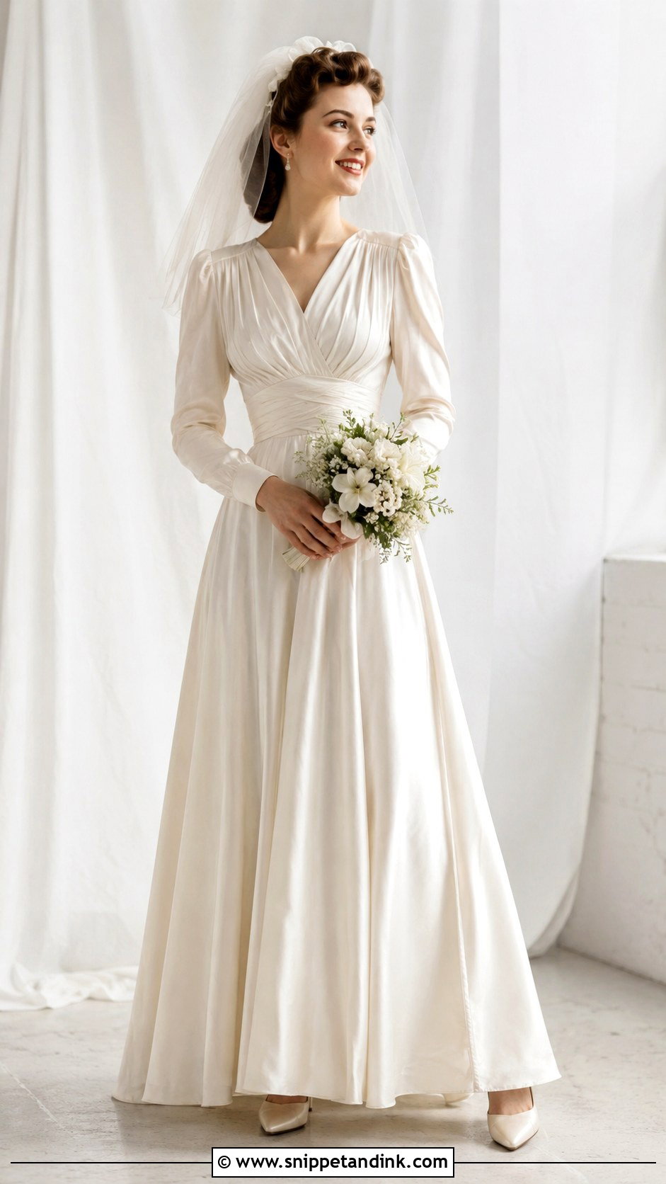 1940s Parachute Silk Wedding Dress - Snippet and Ink - 25 1940 Wedding Dress Ideas