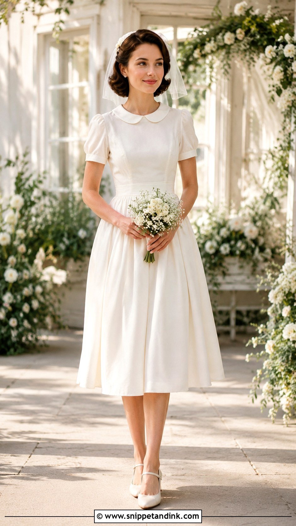 1940s Peter Pan Collar Wedding Dress - Snippet and Ink - 25 1940 Wedding Dress Ideas