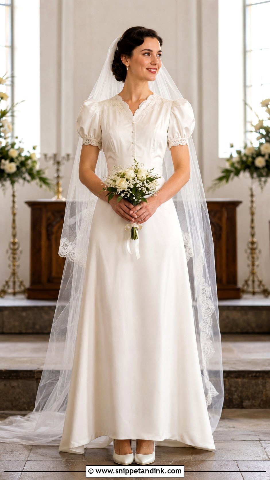 1940s Puff Sleeve Wedding Dress - Snippet and Ink - 25 Vintage Wedding Dress 1950s 1940s Ideas