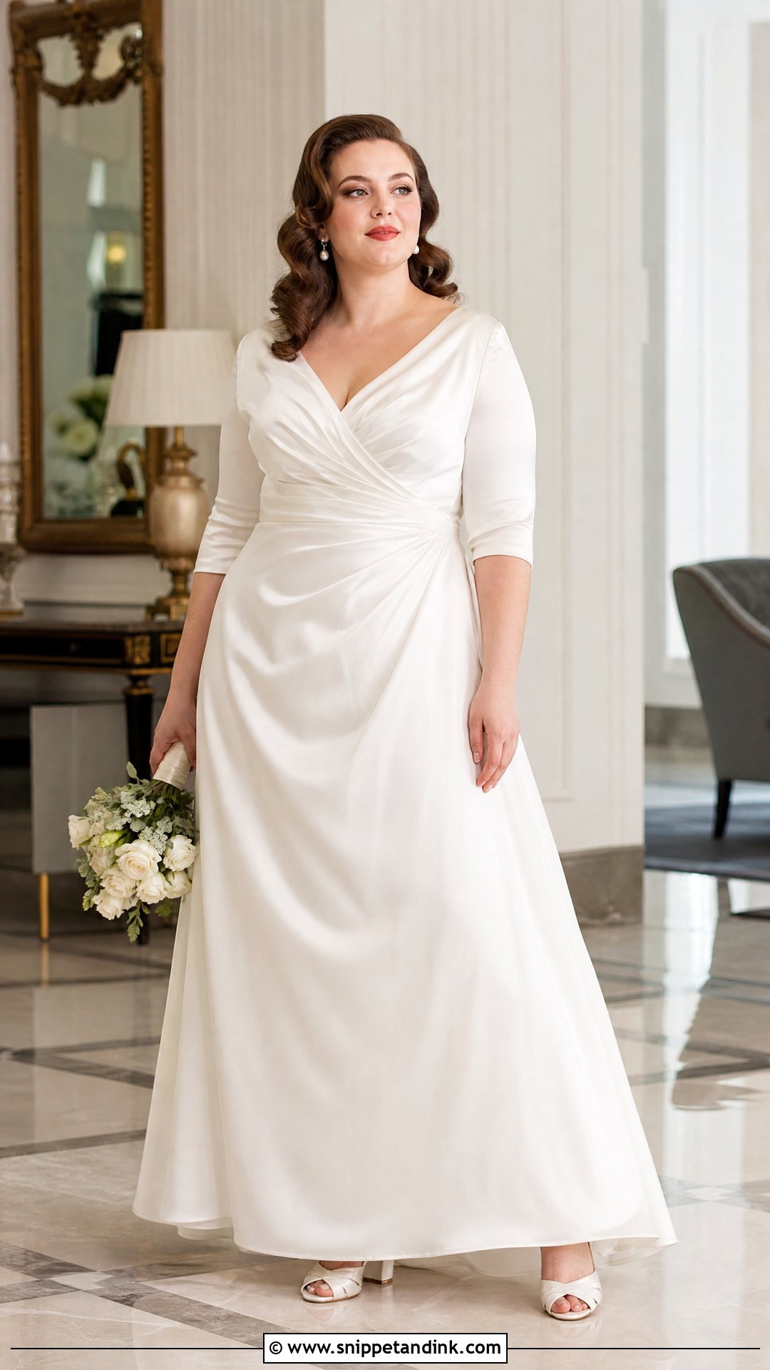 1940s Satin A Line Plus Size Wedding Dress - Snippet and Ink - 20 Vintage Plus Size Wedding Dresses