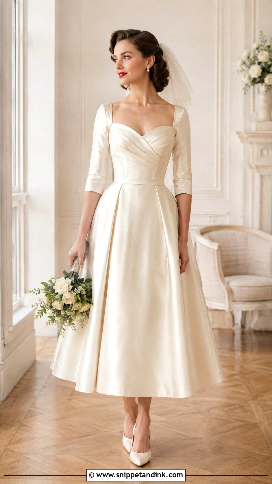 1940s Sweetheart Neckline Wedding Dress - Snippet and Ink - 25 1940 Wedding Dress Ideas