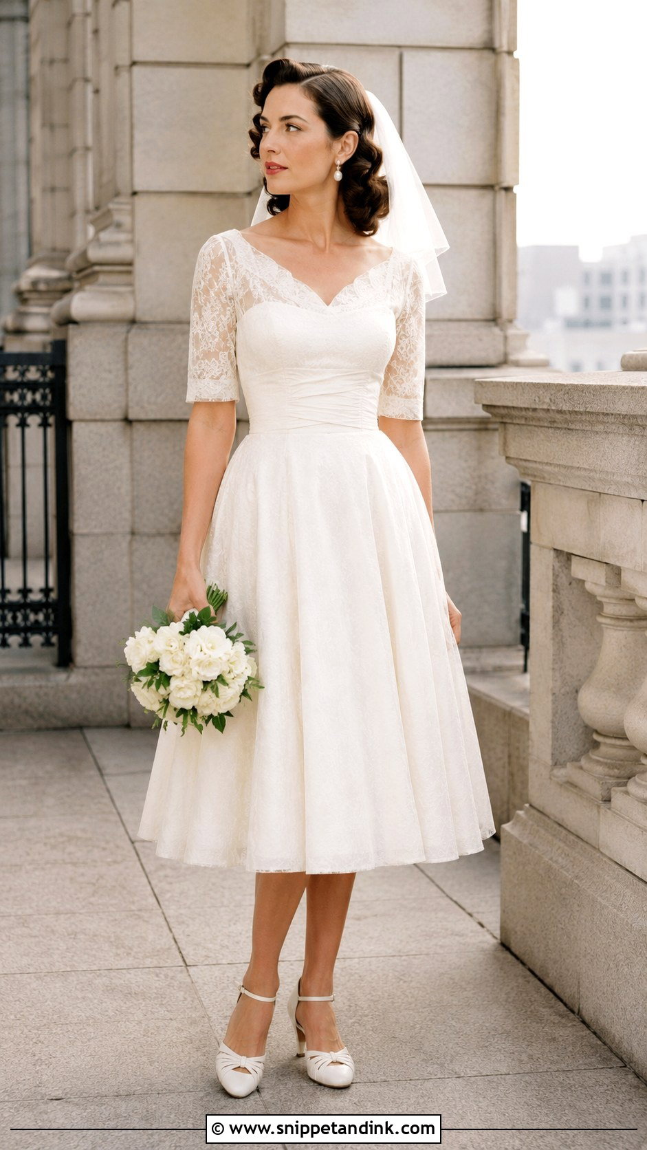 1940s Tea Length Old Wedding Dress - Snippet and Ink - 25 Old Wedding Dresses