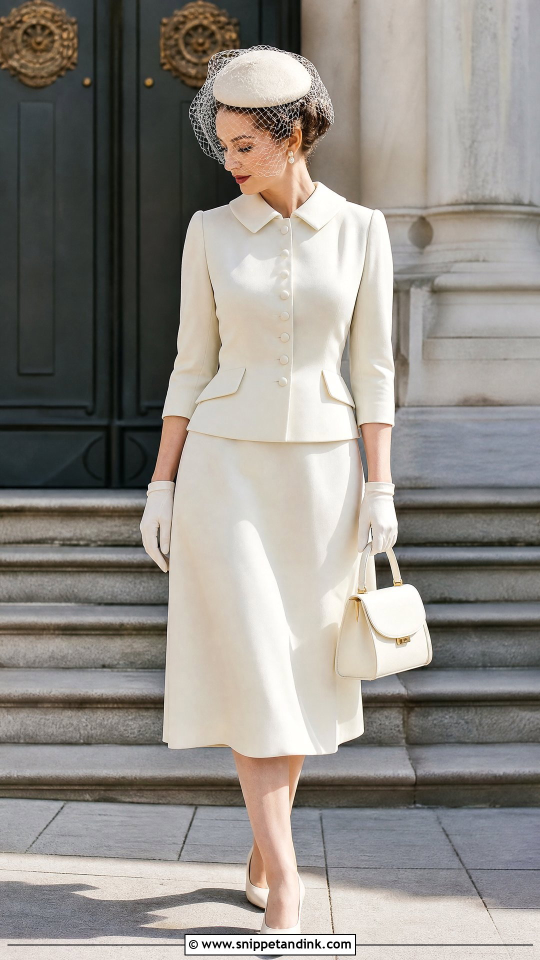 1940s Tea Length Suit Wedding Dress with Sleeves - Snippet and Ink - 20 Vintage Wedding Dresses with Sleeves