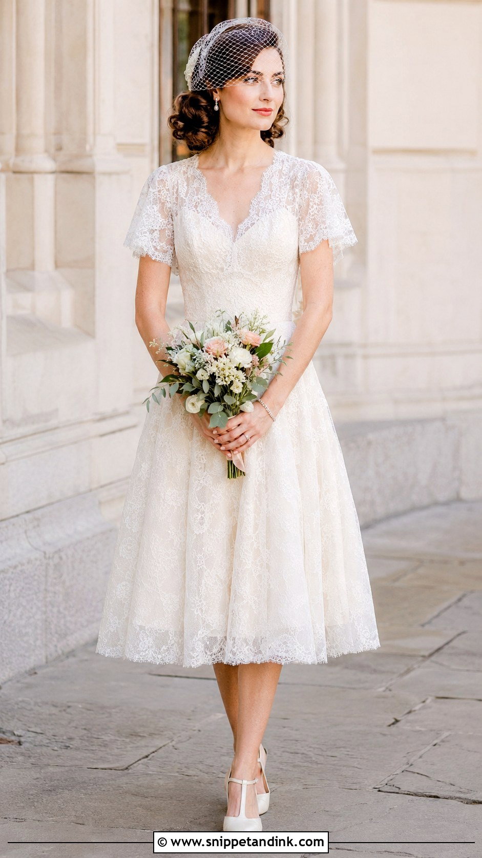 1940s Tea Length Wedding Dress - Snippet and Ink - 20 Boho Vintage Wedding Dress Ideas