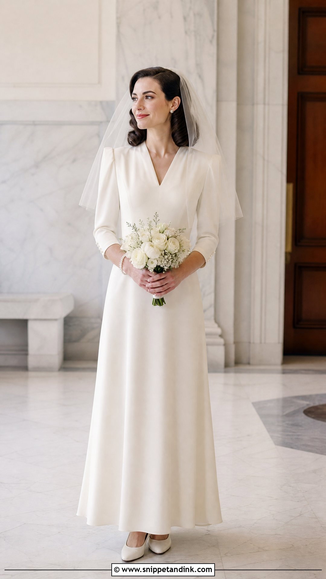 1940s Vintage Wedding Dress With Bracelet Sleeves - Snippet and Ink - 20 Vintage Wedding Dress Sleeves