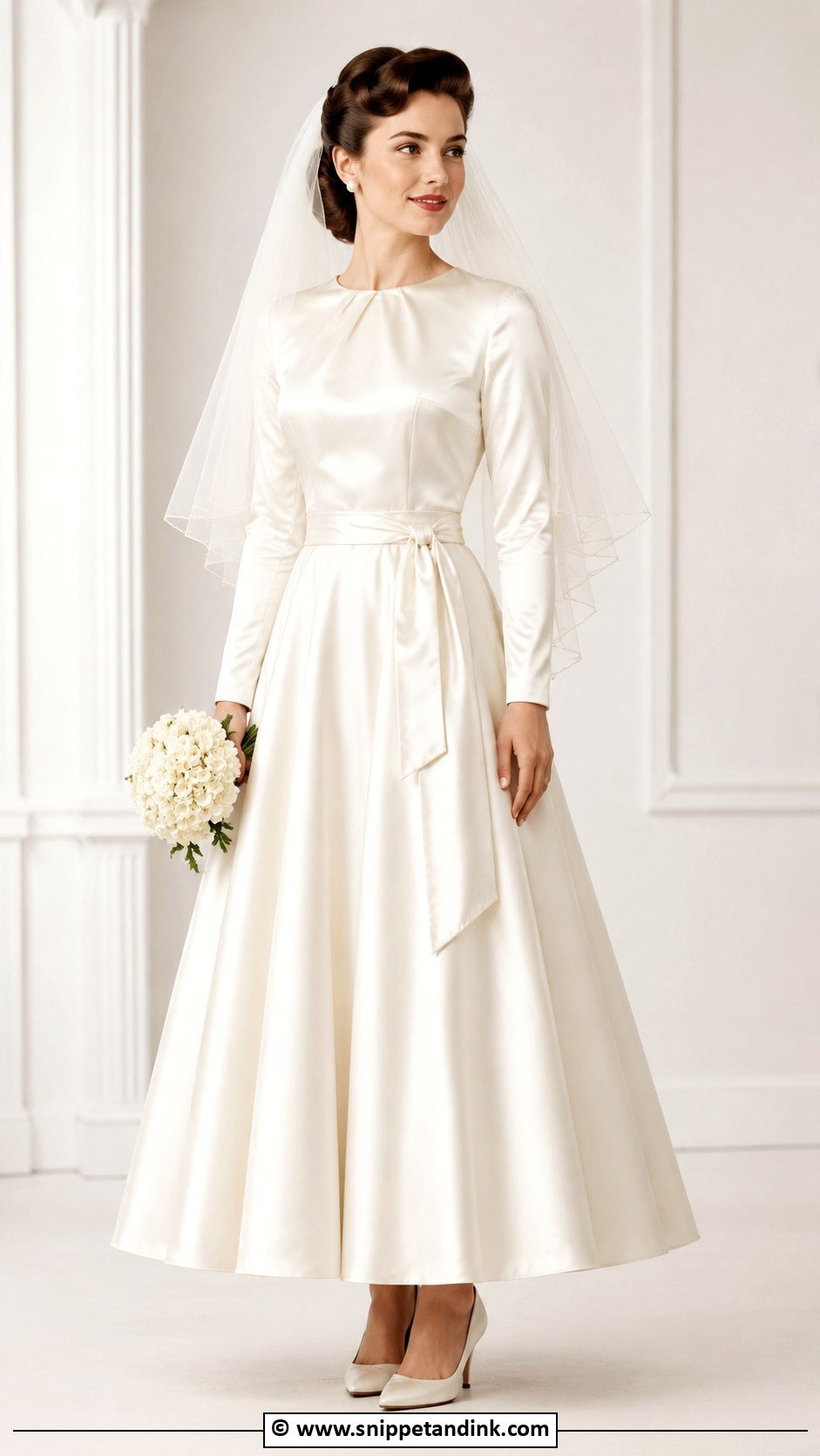 1940s Wedding Dress With A Line Skirt - Snippet and Ink - 25 1940s Wedding Dress Ideas