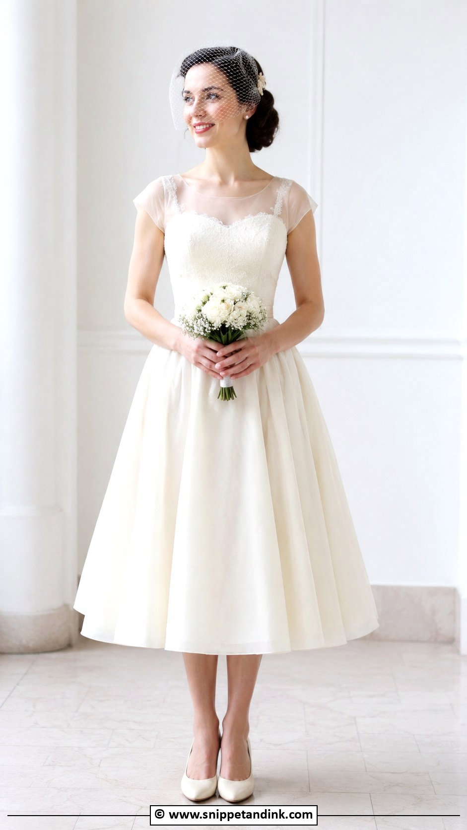 1940s Wedding Dress With Birdcage Veil - Snippet and Ink - 25 1940s Wedding Dress Ideas