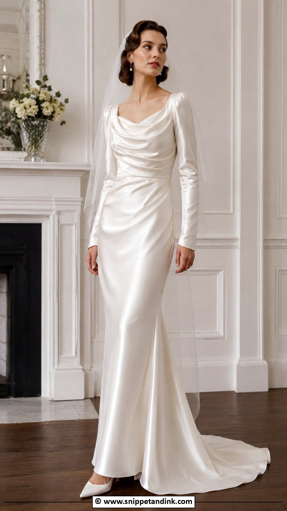 1940s Wedding Dress With Draped Bodice - Snippet and Ink - 25 1940s Wedding Dress Ideas