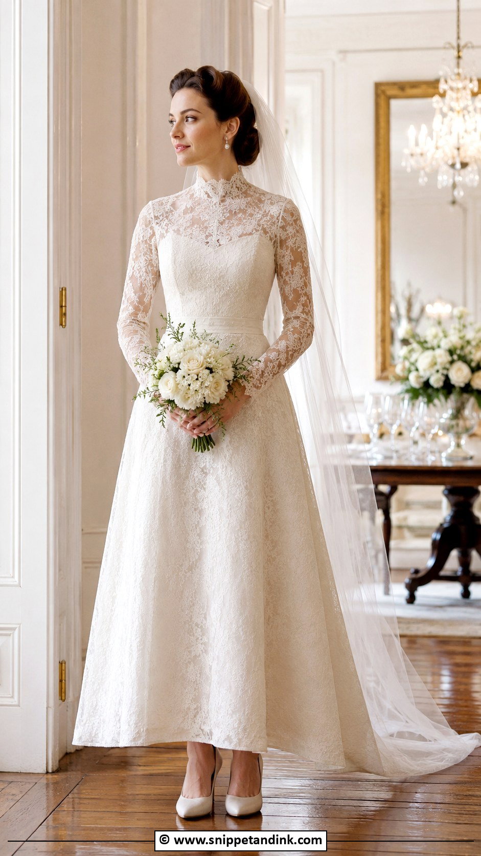 1940s Wedding Dress With High Neckline - Snippet and Ink - 25 1940s Wedding Dress Ideas