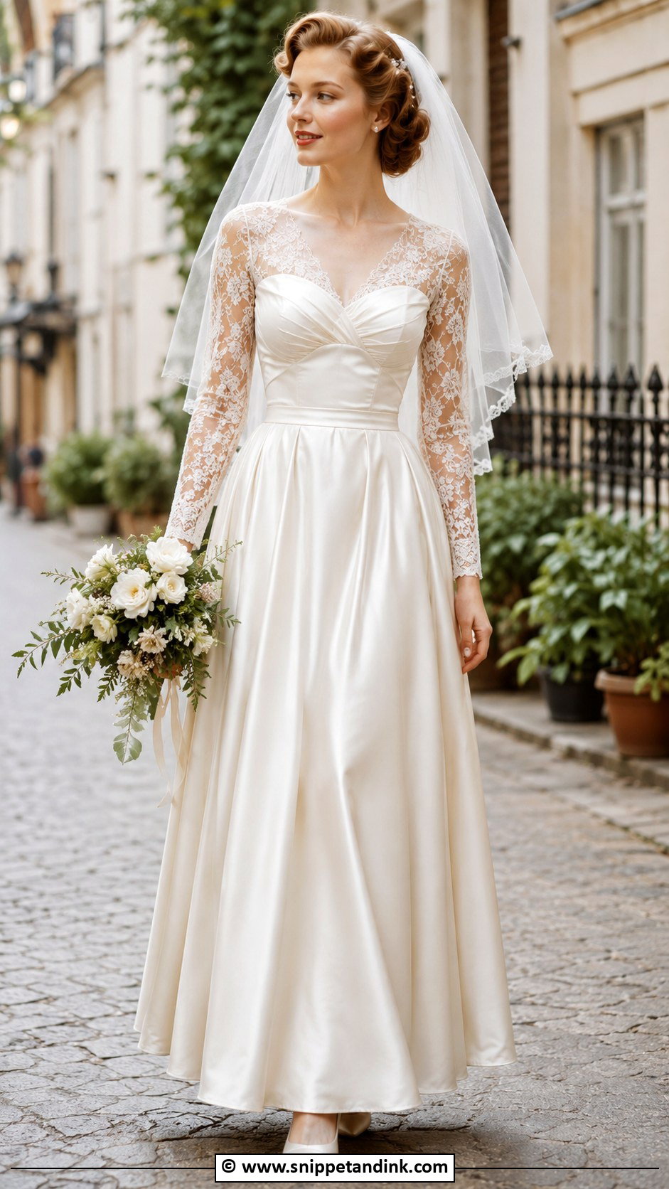 1940s Wedding Dress With Lace Sleeves - Snippet and Ink - 25 1940s Wedding Dress Ideas