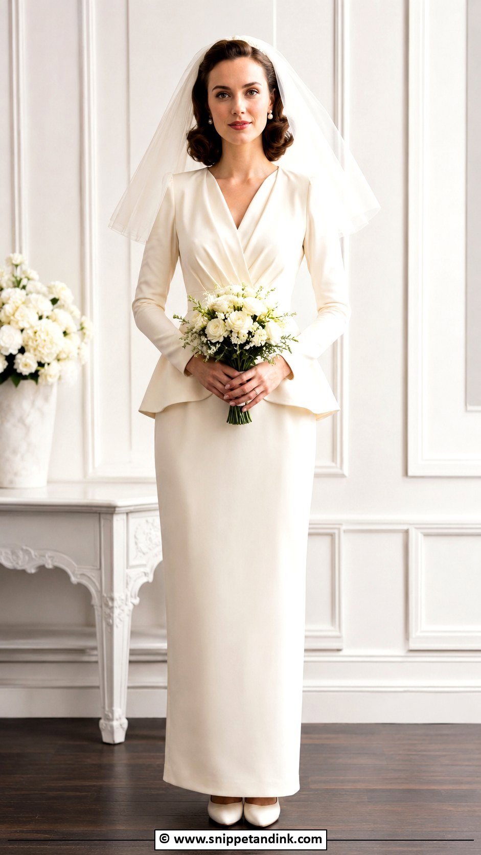 1940s Wedding Dress With Peplum Waist - Snippet and Ink - 25 1940s Wedding Dress Ideas