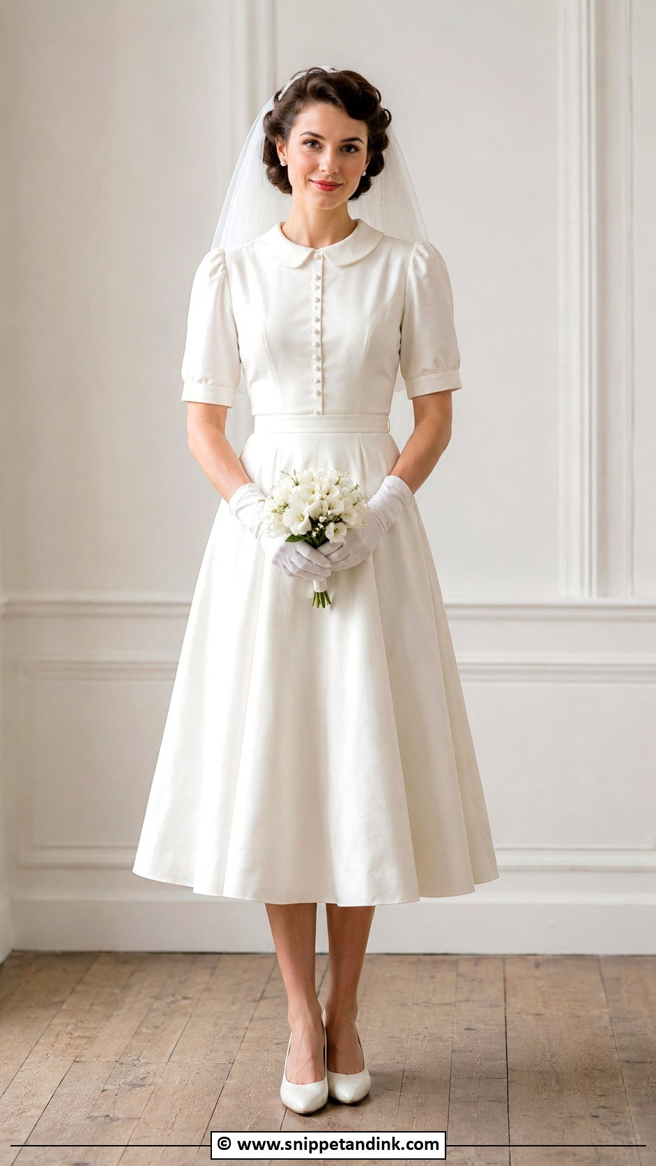 1940s Wedding Dress With Peter Pan Collar - Snippet and Ink - 25 1940s Wedding Dress Ideas