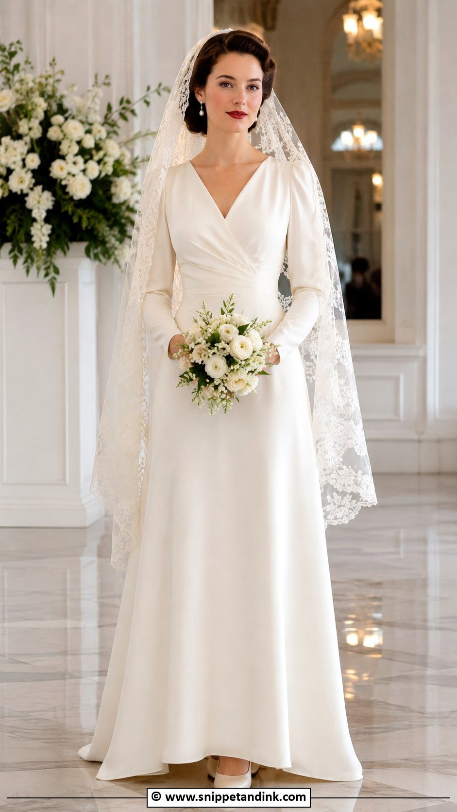 1940s Wedding Dress With V Neckline - Snippet and Ink - 25 1940s Wedding Dress Ideas