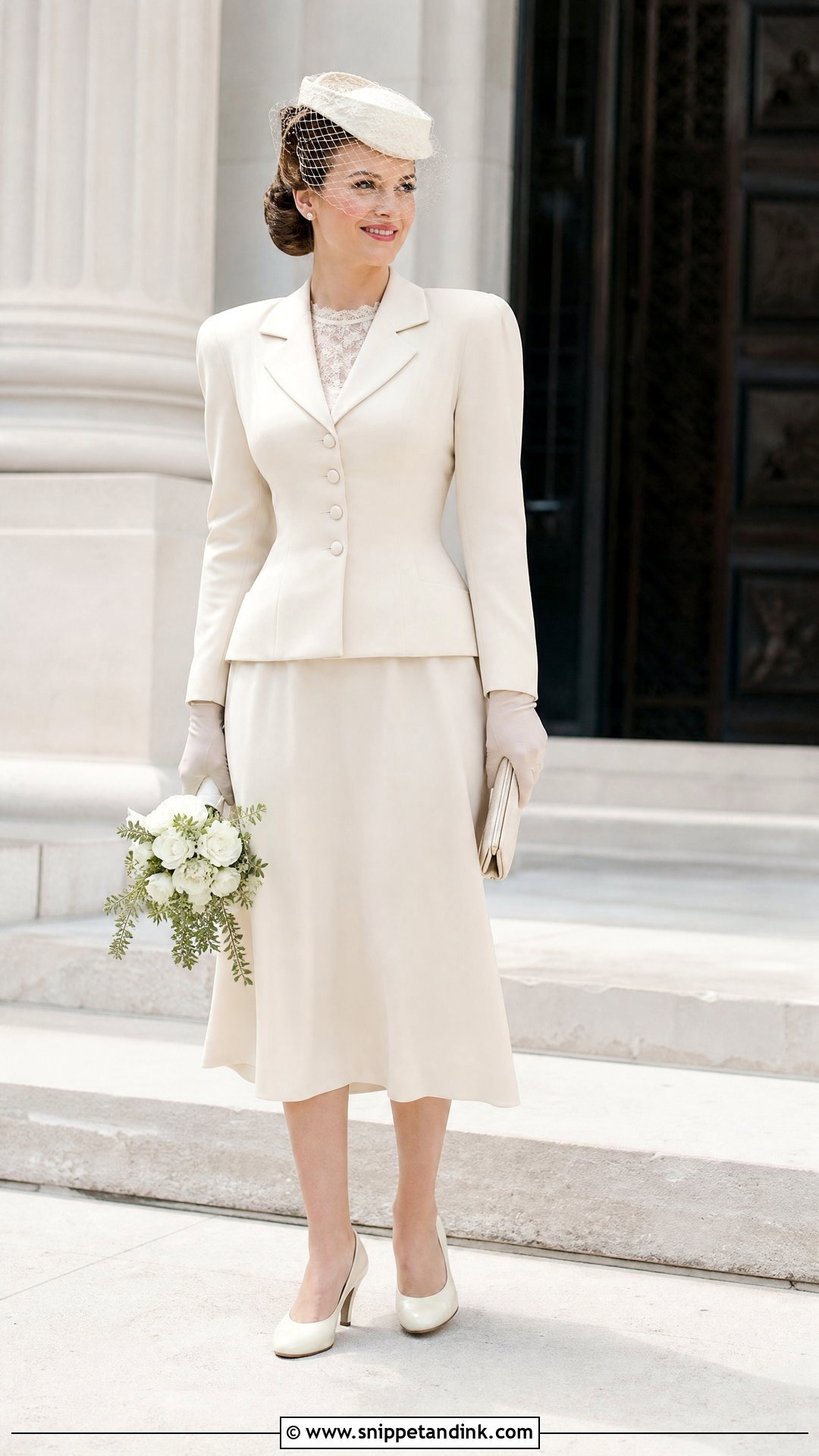 1940s Wedding Suit With Veil - Snippet and Ink - 20 Old School Wedding Dress Ideas