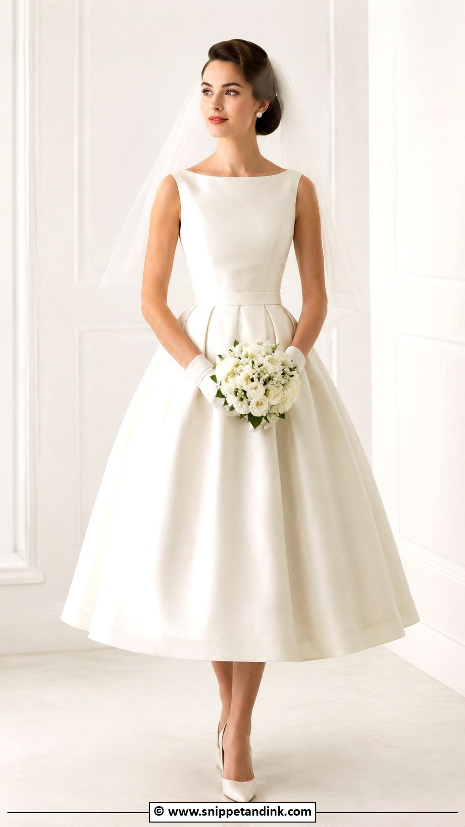 1950S Bateau Neck Tea Length Wedding Dress - Snippet and Ink - 25 1950S Wedding Dress Tea Length Ideas