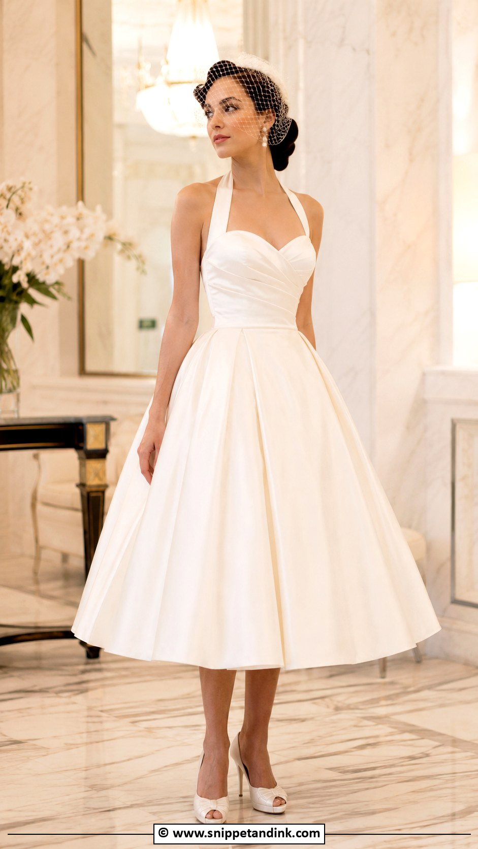 1950S Halter Tea Length Wedding Dress - Snippet and Ink - 25 1950S Wedding Dress Tea Length Ideas
