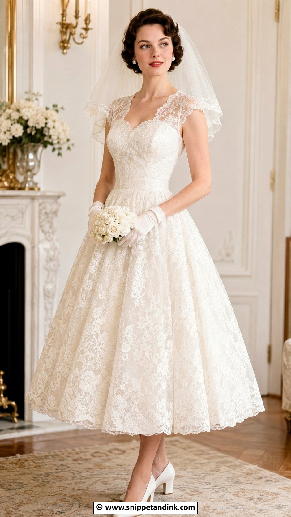 1950S Lace Tea Length Wedding Dress - Snippet and Ink - 25 1950S Wedding Dress Tea Length Ideas