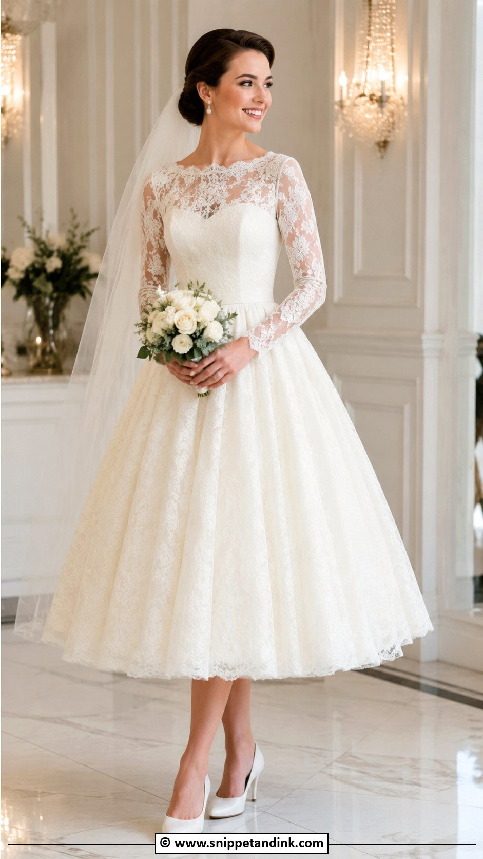 1950S Long Sleeve Tea Length Wedding Dress - Snippet and Ink - 25 1950S Wedding Dress Tea Length Ideas